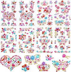 8 Sheets Colorful Gem Stickers Jewels for Crafts, Acrylic Glitter Self Adhesive