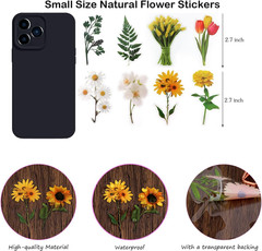 Flower Themed Resin Stickers Set (160 Pieces) – Vintage Floral 160pcs/Flowers