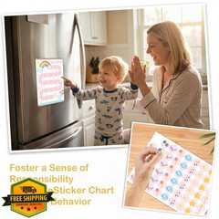 HJLLOQR Rainbow Theme Behavior Chart 432 Stickers