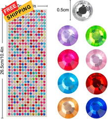 4536 Pieces Rhinestone Stickers Self-Adhesive Jewels Sticker for Colorful