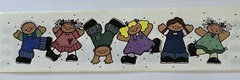 TUMBLING CHILDREN BORDER Stickers(1pc)Provo•Boys•Girls•Kids •Toddlers •Smiling•
