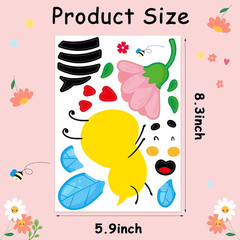 Make Your Own Honey Bee Stickers 36 Pack Spring Summer Make a Face DIY Stickers