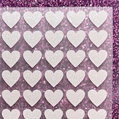 White Glitter Heart Stickers! – 1/4 to 4 inch – Choose a Size!