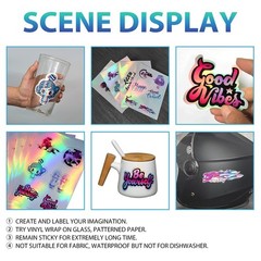 50 Sheets Holographic Sticker Paper, 8.5 x 11 inches Vinyl Sticker Paper for …