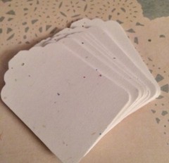 29 Hand Punched White Speckled Confetti Gift Tags,Scrapbook, Crafts, Etc.