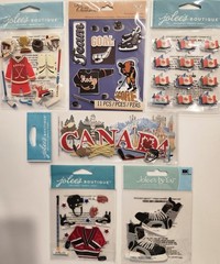 JOLEE’S BOUTIQUE K&CO Lot Of 6 Dimensional Scrapbooking Stickers ICE HOCKEY