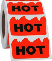 Hybsk 500pcs Rave Hot Stickers Fluorescent Red Flame Shape 2×1.5in