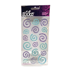 New EK Success Vellum Swirl Stickers 18 Count Purple & Blue Crafting Sticko