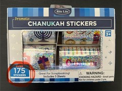 Rite Lite Chanukah Hanukkah Stickers 175+ *Prismatic* Menorahs Dreidels Candles