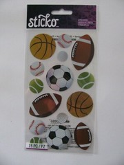 Sticko Stickers POPULAR SPORTS BALLS 15 Pieces NIP