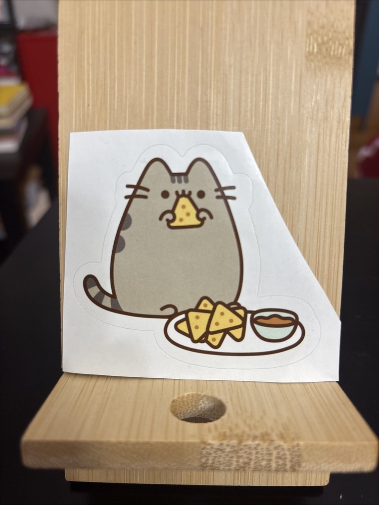 Pusheen Cat with Nachos Sticker 2.75 Inches W x 2.5 Inches H