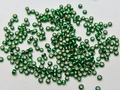 10000 Glass Small Beads silver lined Green 1.5mm (12/0) Mini Beads+ Storage Box