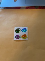 Vintage 1980s Great Seven Prism Fish Stickers
