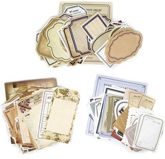 300Pcs Vintage Scrapbooking Papers Decorative Label Tag | Various Patterns,Smoot