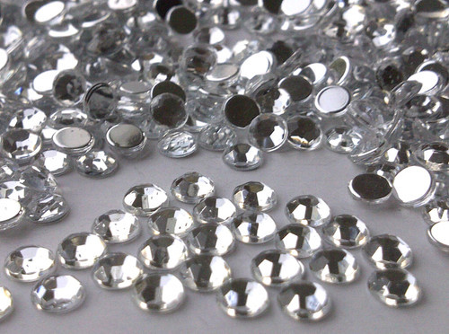 CraftbuddyUS 1000pcs 5mm Clear FlatBack Diamante Rhinestone Crystal Gems, DIY