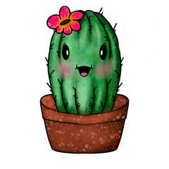 Cute Cactus, Waterproof, Vinyl Sticker