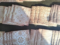 100pc Vint Scrapbooking Craft Papers 3 1/4 X 3 1/4 In Beige & White Patterns