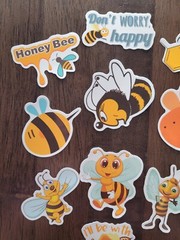 STICKERS x 10 Honey Bee Positive Apiculture Beehive Cartoon Sticker BEH2