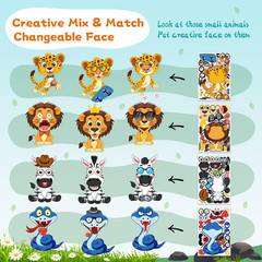 Animal Stickers for Kids – 48 Pcs Safari Birthday Decorations Wild Zoo Jungle St