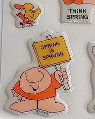 Unused Vintage ZIGGY Puffy Stickers Sheet U.P.S. Tom Wilson Happy Spring Easter