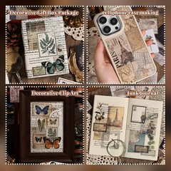 Npcswxq 300Pcs Washi Scrapbook Supplies Sticker Set,Nature Vintage Scrapbooki…