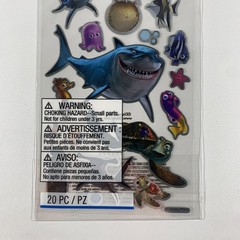 Disney Pixar Finding Nemo Dory Crush Bruce Squirt Metallic Shiny Sticker Sheet