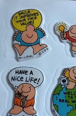 Unused Vintage ZIGGY Puffy Stickers Sheet UPS Tom Wilson Have A Nice Life