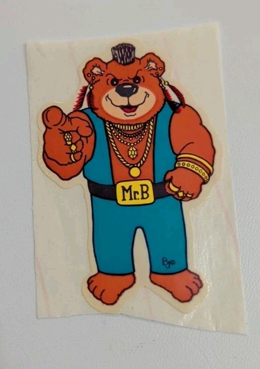Vintage Stickers BJ Bear Sticker VTG 80s Mr. T Teddy Bear