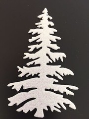 Christmas Die Cuts * 12 Little Christmas Trees * Glitter Foam * White Green Red
