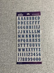 Mixed Size Lot Of Glitter Letter & Number Stickers (A13)