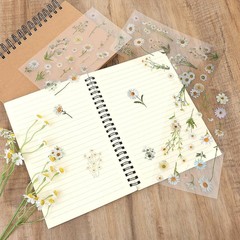 6 Pcs Clear Daisy Stickers, Waterproof Floral Vinyl Art Decals for Crafts