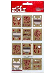 Love Stamps Valentine Valentine’s Day Hearts Sweet Adorable Best Sticko Stickers