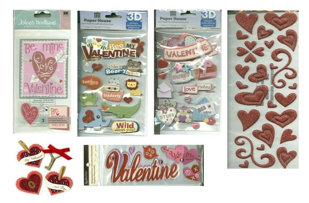 VALENTINE Valentine’s Day Love Hearts Sweet Bee Mine Stickers U PICK