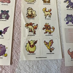 Vintage Sandylion Bug Normal Poison Fire & Water Element Pokemon Stickers
