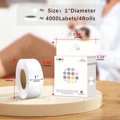 4 Rolls 4000PCS 1 inch Round Color Coding Circle Dot Labels, Color- Coding La…