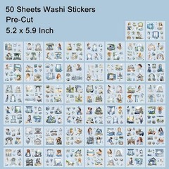 Garden Junk Journal Stickers, 50 Sheets, Scrapbook Supplies, Watercolor6018