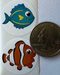 LITTLE SEA CREATURE Stickers(8pc) Ocean*Seahorse*Tropical Fish*Turtle*Starfish*