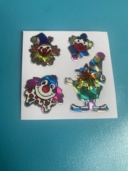Vintage Kodak Prism Vending Clowns Sticker Sheet 3×3 Inches