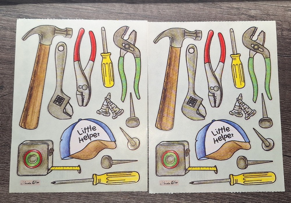 Provo Craft Little Helper Daddy Tools Biggiesr Scrapbook Stickers 2 Sheets