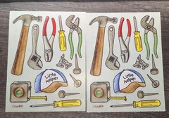 Provo Craft Little Helper Daddy Tools Biggiesr Scrapbook Stickers 2 Sheets