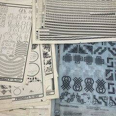 Letraset & Formatt Fancy Borders, Corners, Flourishes & Line Rule Sheets Lot 50+