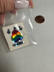 Vintage 1990s Rainbow Sail Boat and Anchors Prism Foil Scrapbook Stickers