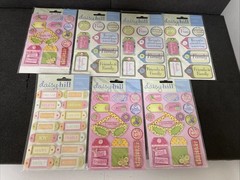 Daisy Hill DImensional Stickers Lot Of 7 Girl Themed Frienships and Fun Themed
