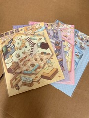 4 Theme Sets DIY 3D House Stickers Fun Miniature Room Scene Stickers