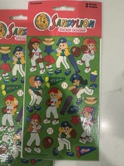 Vtg SandyLion Stickers Baseball Softball Girls Food Drinks 2002 10 Packs