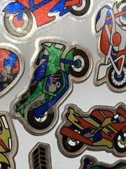 2 Sheets VINTAGE FOIL Motorcycle Trail Bike Stickers