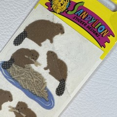 Sandylion Fuzzy Beaver Stickers Animals Scrapbooking RARE, NEW (other)- Read