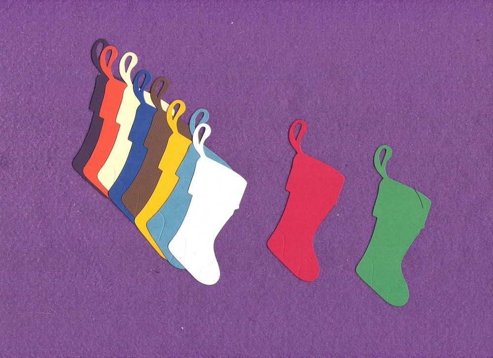 STOCKING 3 die cuts Christmas scrapbook cards