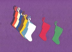 STOCKING 3 die cuts Christmas scrapbook cards
