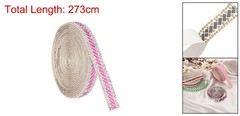 3 Yard Rhinestone Ribbon 3mmx3mm Crystal Rhinestone Strips Pink